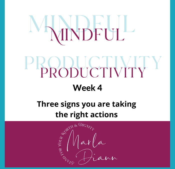 Mindful Productivity Week 4: Three Signs You Are Taking The Right Actions