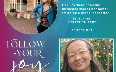 Ep #21:  This unique jewelry designer’s artistic inspiration is far from usual. Her Scythian nomadic influence makes her metal smithing a global sensation.